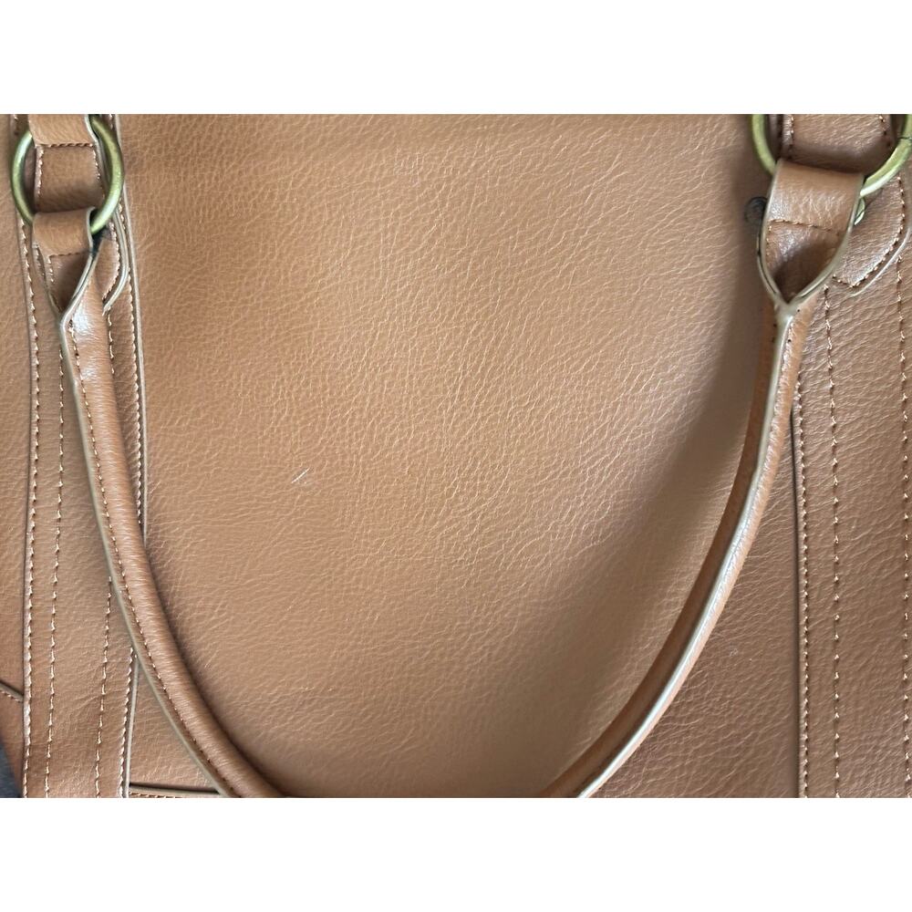 Frye Tote Bag Vegan Leather Camel Brown Large Oversized Carryall Faux Leather - Picture 4 of 11